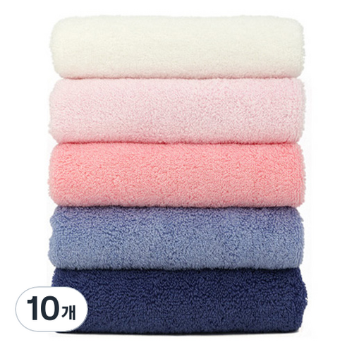 클라우망 심플리 세면타월 150g 40수 코마사, 화이트, 연핑크, 진핑크, 연블루, 진블루, 10개
