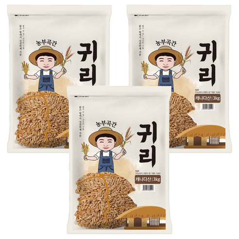 농부곡간 캐나다산 귀리, 3kg, 3개