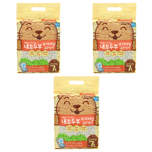 내꼬두부 응고형 고양이 모래, 7L, 3개, 두부향