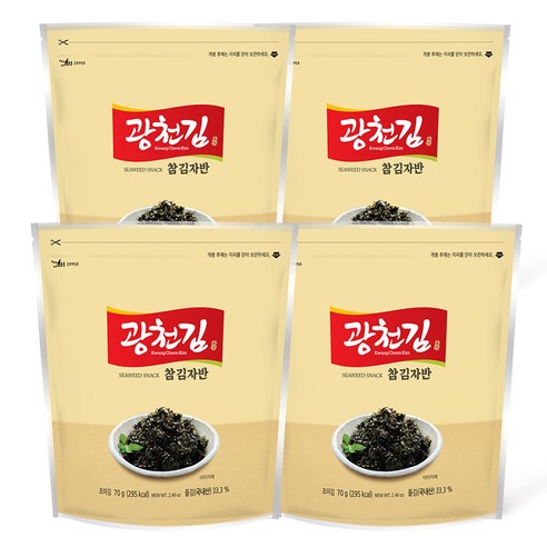 광천김 참 김자반, 70g, 4개