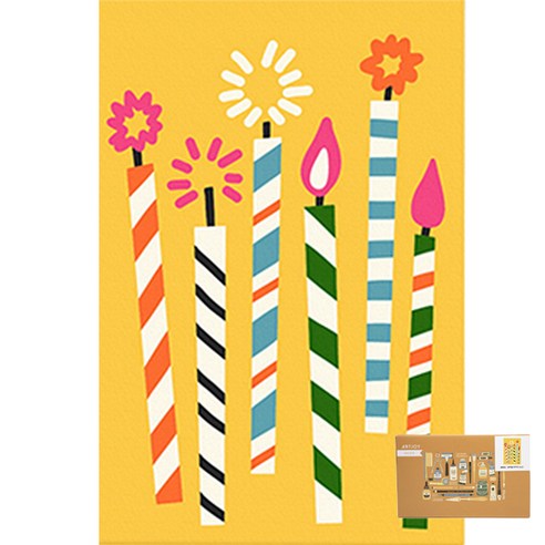 아트조이 DIY 명화그리기 10 x 15 cm, 축하하는 캔들 (노랑), 1개