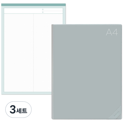 데얼스 도큐먼트 파일홀더 A4 + 노트패드 A4, 민트, 3세트