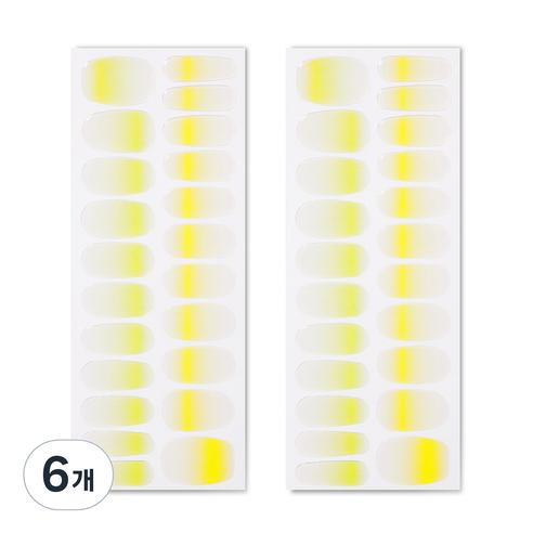벨랑시 리얼 젤 네일 스트립 프리미엄 네일스티커 22p, 레몬라임티, 6개