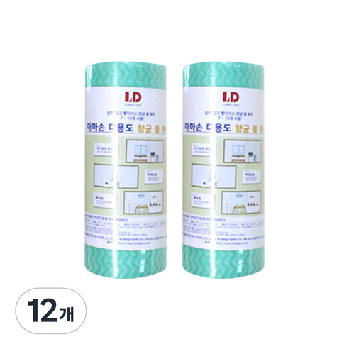 리빙듀오 마마손 롤행주 민트, 50개입, 12개