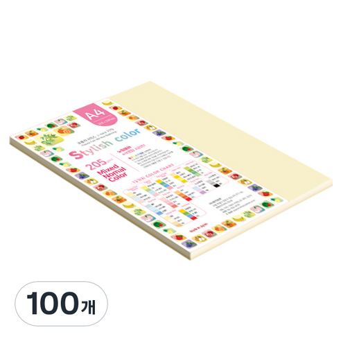 종이문화 SN 스타일리쉬 노멀 두꺼운 혼합색지 205g 11 Natural Tone, 100개, A4