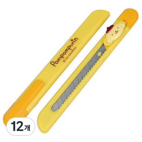 바이하츠 포켓 커터칼 소 P-PPCT, 폼폼푸린, 12개