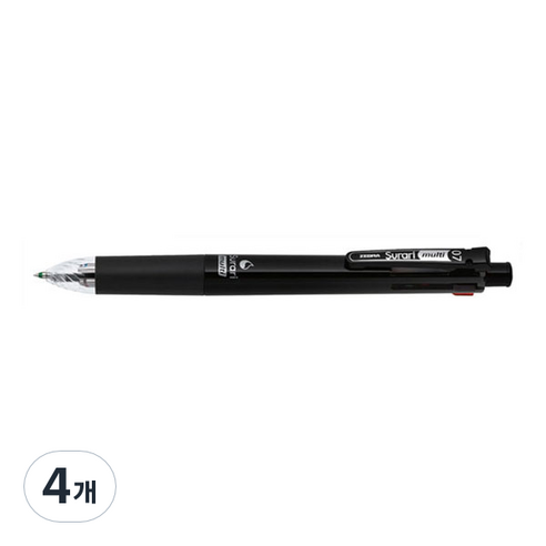 제브라 스라리 멀티펜 B4SA11 0.7mm, 블랙, 4개