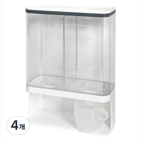 윈프라이스 월마운트 벽걸이 세제 디스펜서 3000ml, 화이트, 4개