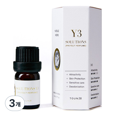 톤28 솔루션즈 Y 프로텍트 여성 청결 퍼퓸 Y3 Noble Herb, 5ml, 3개
