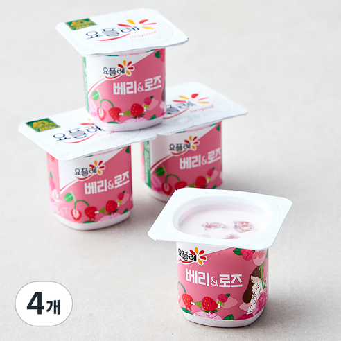 요플레 오리지널 베리 & 로즈 4개입, 320g, 4개