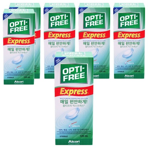 옵티프리 익스프레스 렌즈세정액 120ml x 3p + 렌즈케이스, 360ml, 2세트