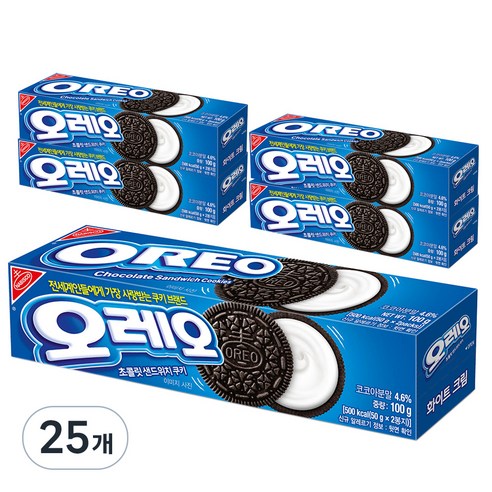 오레오 화이트 크림, 100g, 25개