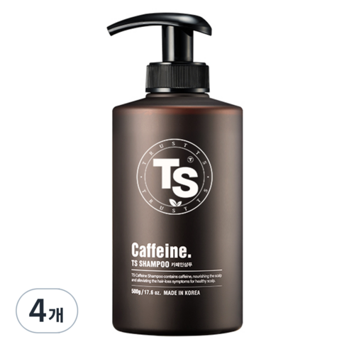 TS 카페인 탈모증상완화샴푸, 500g, 4개