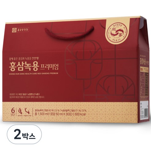 종근당건강 홍삼녹용즙 프리미엄, 30회분, 1.5L, 2박스