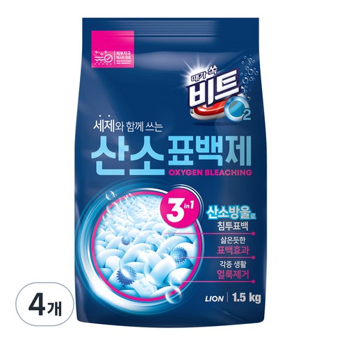 비트 오투 산소 표백제, 1.5kg, 4개