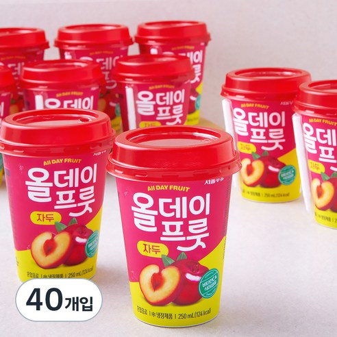 서울우유 올데이프룻 자두 주스, 250ml, 40개입