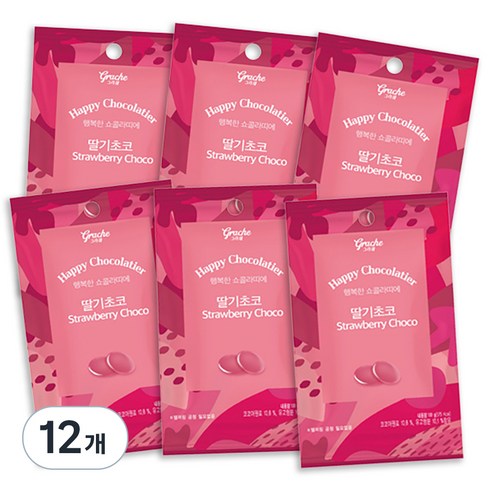 행복한 쇼콜라띠에 홈베이킹 초콜렛 딸기 100g, 12개