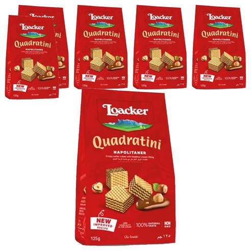 로아커 콰드라티니 웨하스 헤이즐럿, 125g, 6개