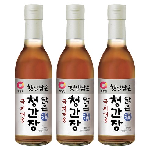 청정원 햇살담은맑은청간장 국찌개용, 390ml, 3개