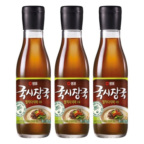 샘표 국시장국 멸치다시마 국물, 345ml, 3개