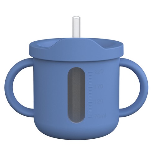 주니 실리콘 멀티컵 220ml, 블루, 1개