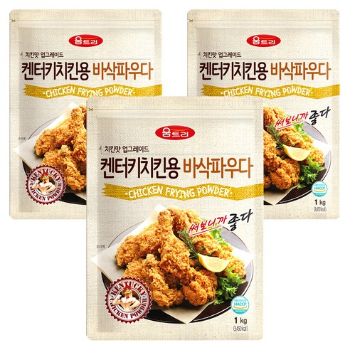 움트리 켄터키 치킨용 바삭파우다, 1kg, 3개