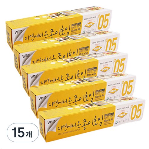 자연에서 온 종이 호일 보급형 화이트 25cm x 5m, 1개입, 15개