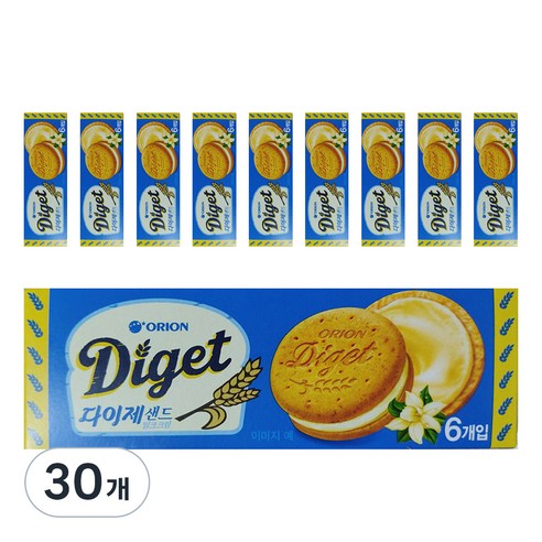 오리온 다이제 밀크크림 샌드, 70g, 30개