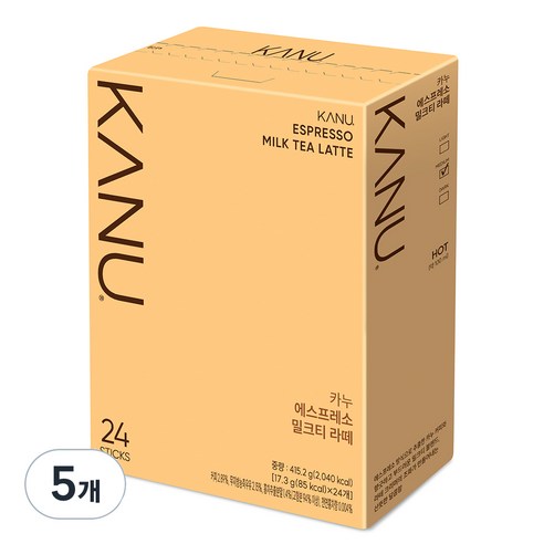 카누 에스프레소 밀크티 라떼, 17.3g, 24개입, 5개
