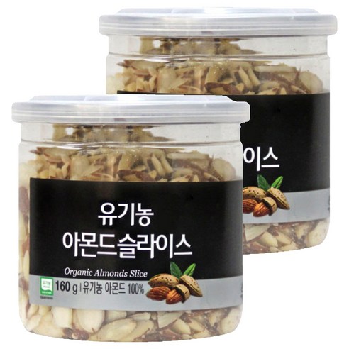 [오가닉스토리] 오가닉스토리 유기농 슬라이스 아몬드, 160g, 2개