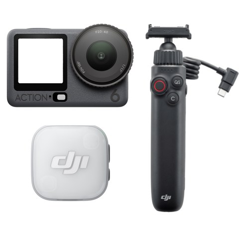 DJI Osmo Action 6 브이로그 스탠더드 콤보 액션캠 + 양방향 배터리 핸들 + 마이크 미니 2 송신기 세트, 액션캠(단일상품), 핸들(단일상품), 송신기(DMMT02), 액션캠(단일색상) + 핸들(단일색상) + 송신기(혼합색상)
