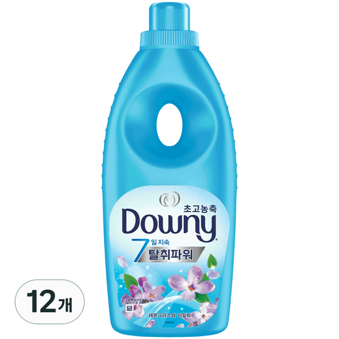 다우니 고농축 섬유유연제 7일 탈취파워 레몬그라스와 라일락향, 1L, 1L, 12개