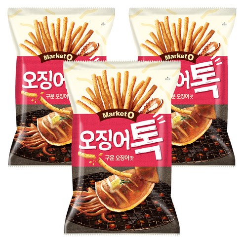 마켓오 오징어톡 구운오징어맛, 136g, 3개