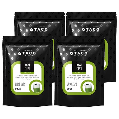 타코 녹차라떼 분말, 500g, 1개입, 4개