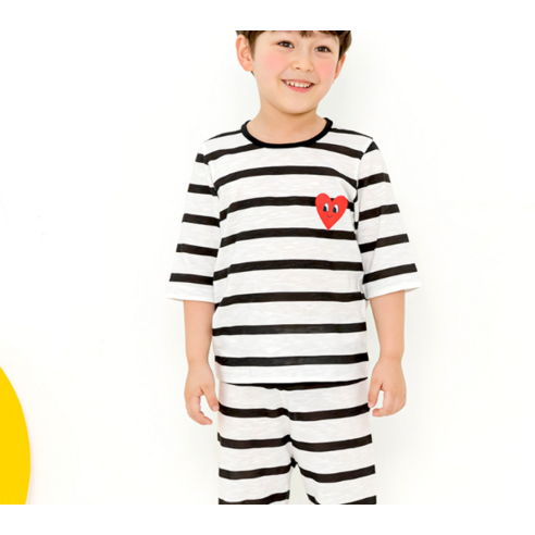 메이키즈 컬러링하트 슬라브 상하 세트: 편안하고 다용도 아이복