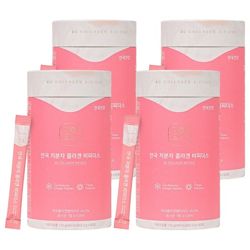 안국건강 저분자 콜라겐 비피더스 60p, 132g, 4개