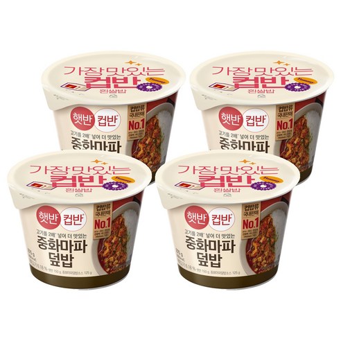 CJ제일제당 햇반컵반 중화마파덮밥, 275g, 4개