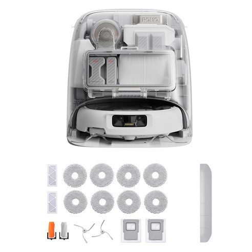 DJI ROMO P 로봇청소기 + 액세서리 키트 + 보조 경사로 세트, 투명 + 화이트(로봇청소기), 단일색상(액세서리 키트 + 보조 경사로), CR8E