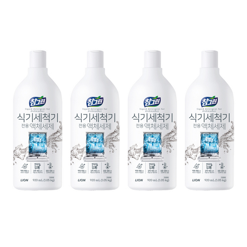 참그린 식기세척기용 액체 세제, 920ml, 4개