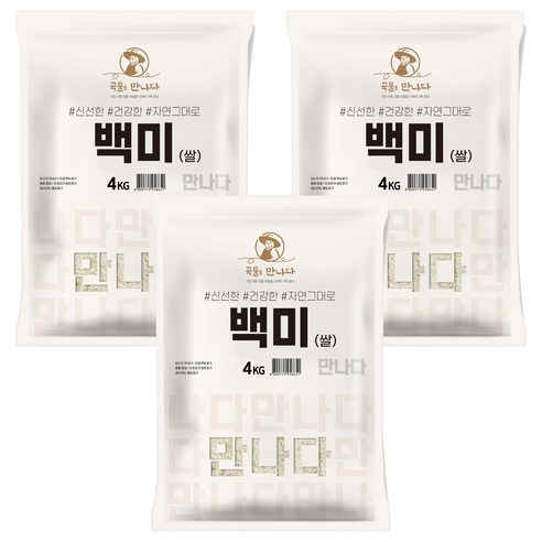 곡물을만나다 백미, 4kg, 3개