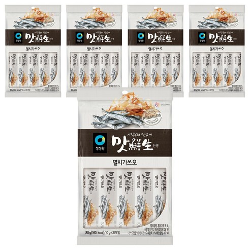 청정원 맛선생 멸치가쓰오 스틱, 80g, 5개
