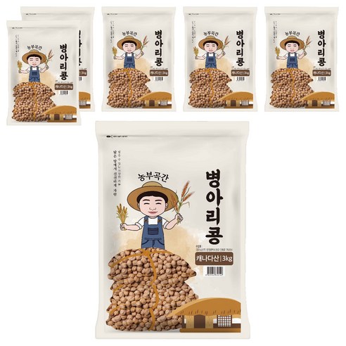 농부곡간 캐나다산 병아리콩, 3kg, 6개