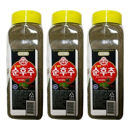 오뚜기 오쉐프 순후추, 450g, 3개