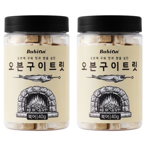바비온 반려동물 오븐구이 트릿, 북어, 40g, 2개