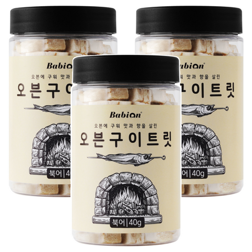 바비온 반려동물 오븐구이 트릿, 북어, 40g, 3개