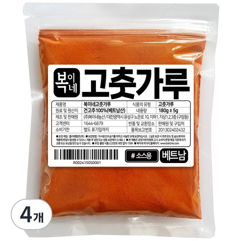 복이네먹거리 베트남 고춧가루 소스분말용, 180g, 4개