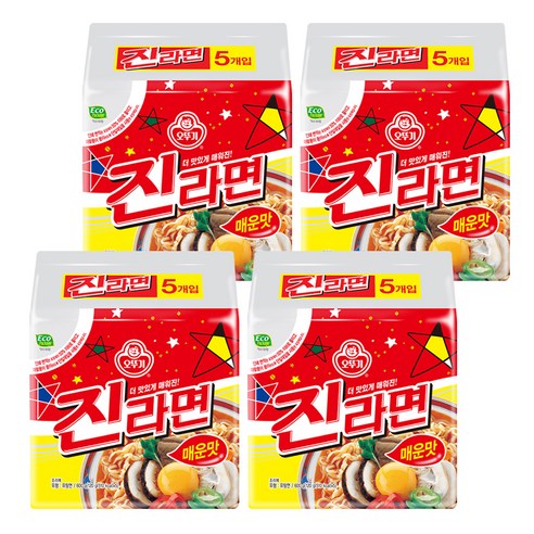 오뚜기 진라면 매운맛 멀티팩 120g, 20개