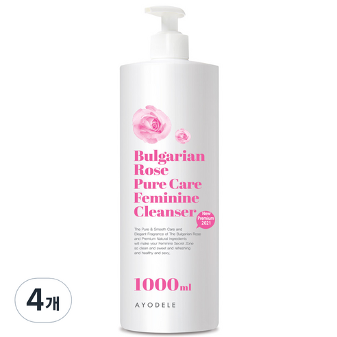 아요델 불가리안로즈 퓨어케어 여성청결제, 4개, 1000ml