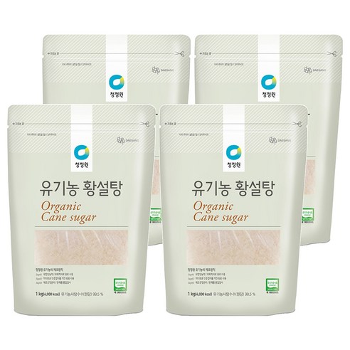 청정원 유기농 황설탕, 1kg, 4개