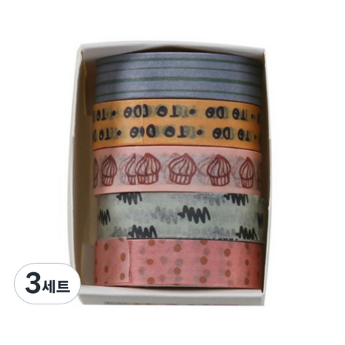 데일리네스트 깔끔한 마스킹테이프 세트, 타입 6, 3세트